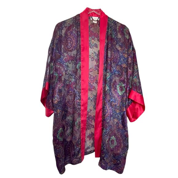 Victoria’s Secret Sheer Paisley Kimono Robe with Pockets One Size - Picture 1 of 8